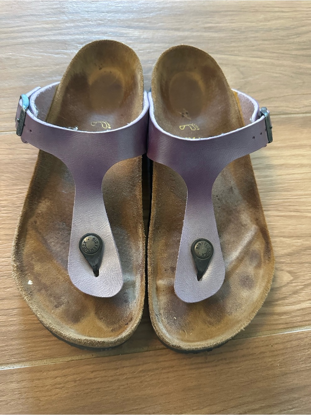 Birkenstock Lavender Purple Thong Sandals with Buckle